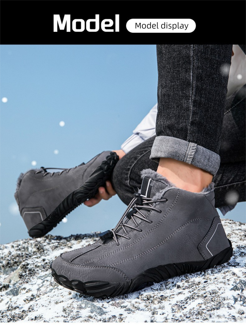 Cross-Border Factory Direct Sale Winter Fleece-Lined Warm Cold-Resistant For Men And Women Mid-Cut Snow Boots Couple_voghion.com