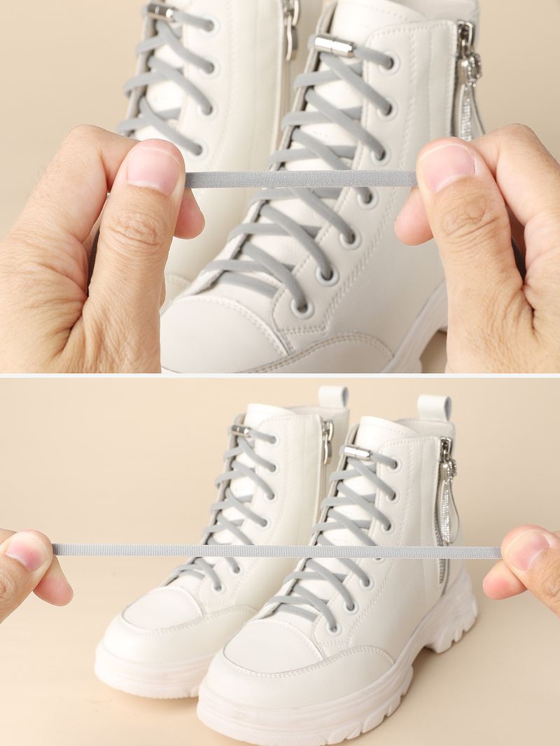 Shoe Accessories men and women elastic elastic semi circular shoelaces children's metal capsule buckle free tie lazy shoelaces_voghion.com