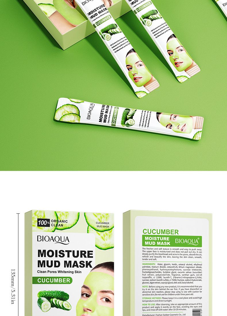 BIOAOUA Dead Sea Mud Whitening Mud Mask 8gx10pcs Hydrating Oil Control Cleansing Mask Moisturizing Mask_voghion.com