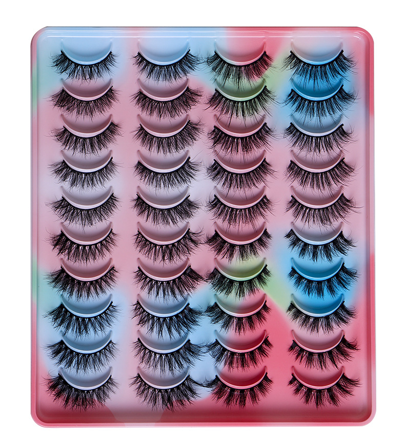 Lash extension set 20 pairs of Mixed High mink Hair False Eyelashes Fried Fur Thick natural eyelashes_voghion.com