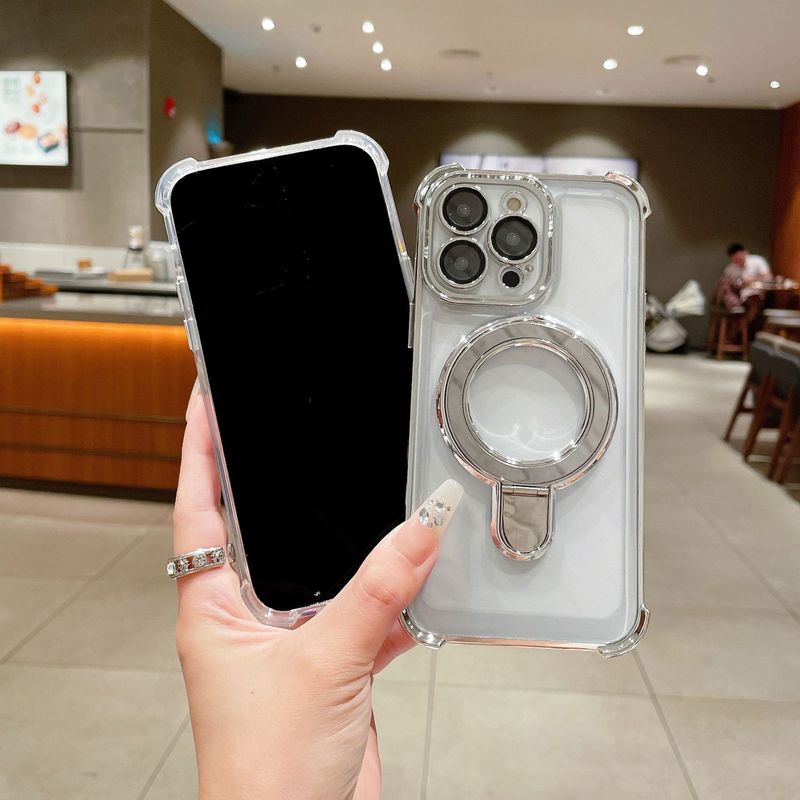 Telefoonhoesje & hoesjes Galvaniseren Vierhoeken Metalen Magnetische Beugel Geschikt voor iPhone 16 Mobiele Telefoonhoesje Airbag Anti-Val Beschermhoes 11_voghion.com
