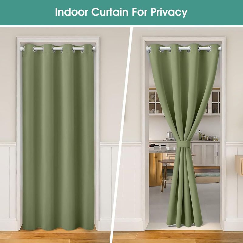No-Drill Blackout Curtains Thermal Insulated & Noise Reducing Door/Closet Curtain (100% Light Blocking Privacy Protection For Bedroom/Closet/Office)_voghion.com