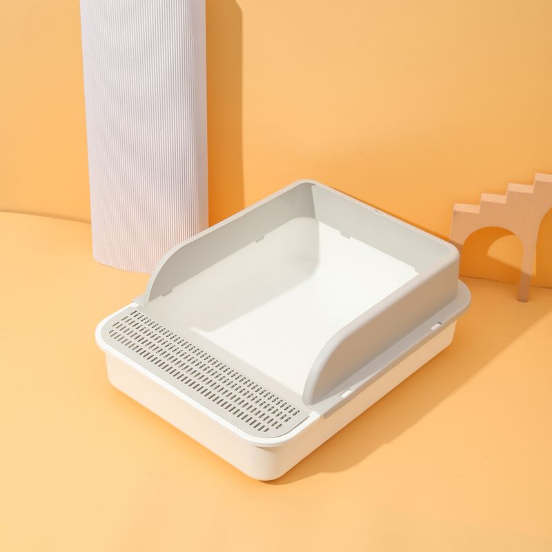 Halbgeschlossene Toilette mit extra Spritzschutz, Zubehör, Waschbecken, extra großes Katzentoilettenbecken_voghion.com