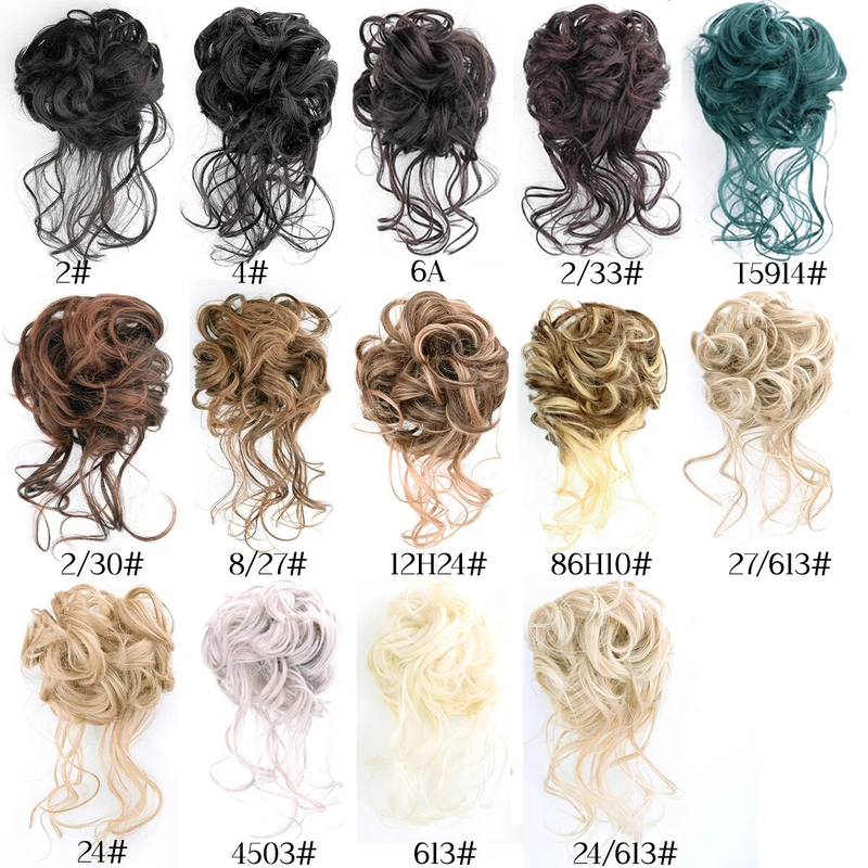 Chignon sintetico con artiglio Chignon disordinato riccio soffice clip nelle estensioni dei capelli coda di cavallo Posticci falsi naturali per le donne_voghion.com