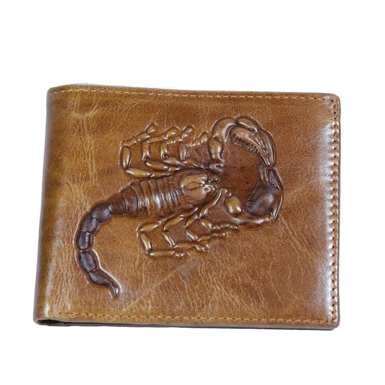 Moška denarnica Moška denarnica Scorpion Poslovna denarnica Retro kratka moška sponka za denar_voghion.com