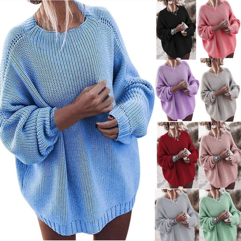 Cappotto maglione da donna in maglia a maniche a pipistrello, taglia comoda, nuovo inverno 2025_voghion.com