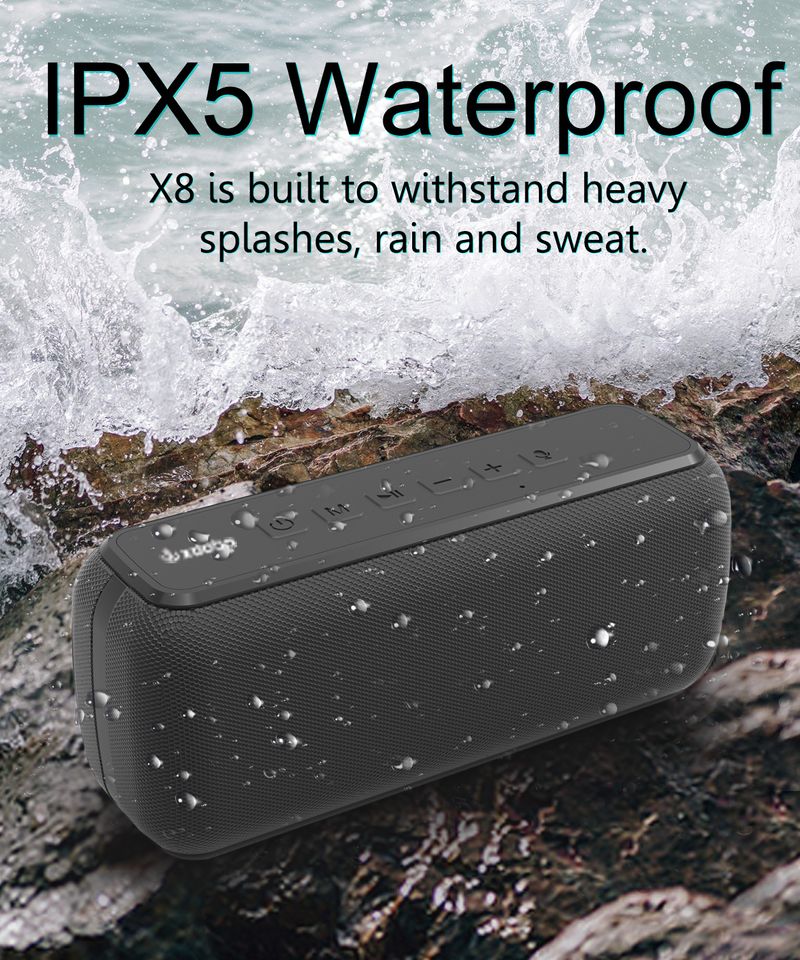 Großer Sale X8 60W Tragbare Outdoor-Lautsprecher Bluetooth-Wireless Bass Subwoofer Wasserdicht 6600mAh TWS Funktion Unterstützung TF/AUX_voghion.com