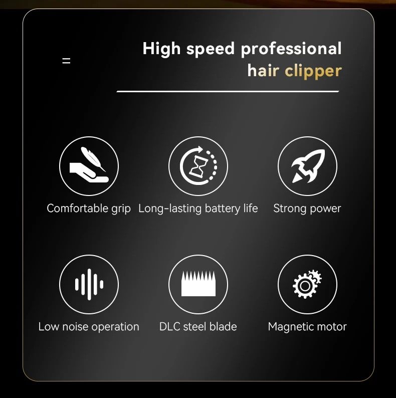 2373 Barber Fade Clippers Profesionalni akumulatorski prirezovalnik električni moški striženje las hine magnetni motor 8800RPM_voghion.com