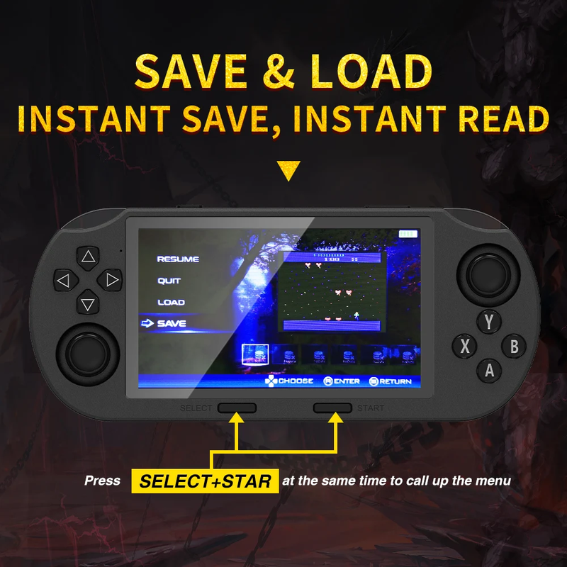 3000 Video Console Portable Handheld Game Player Retro 4.5 Inch IPS Screen 20000+ Games Built-in For PS1/GBA/SFC/MAME_voghion.com