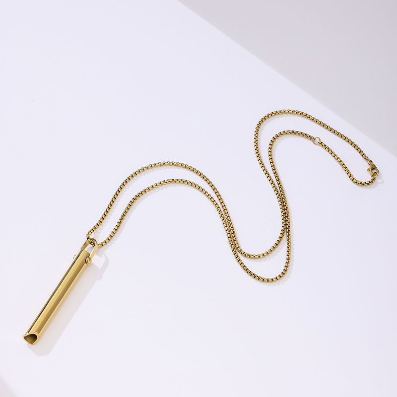 Mindfulness ketting voor stressverlichting en ademhalingsoefeningen – roestvrijstalen fluithanger met verstelbare ketting – unisex meditatiesieraden_voghion.com