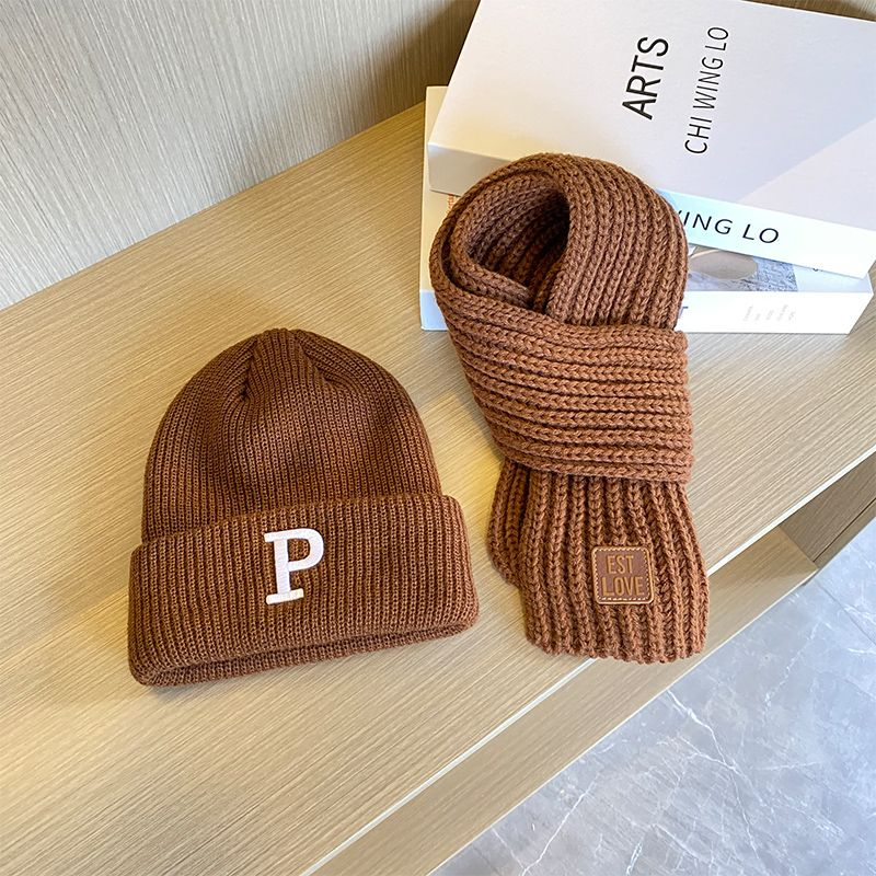 Set di sciarpe per cappelli caldi per bambini alla moda in due pezzi invernali per neonati_voghion.com