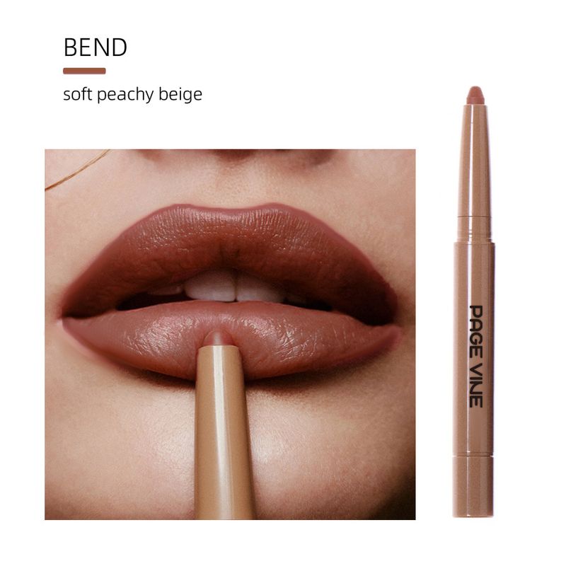 Makeup PAGE VINE Matte Double-Ended Silky Smooth Polypeptide Lip Liner Nude Lippenstift_voghion.com