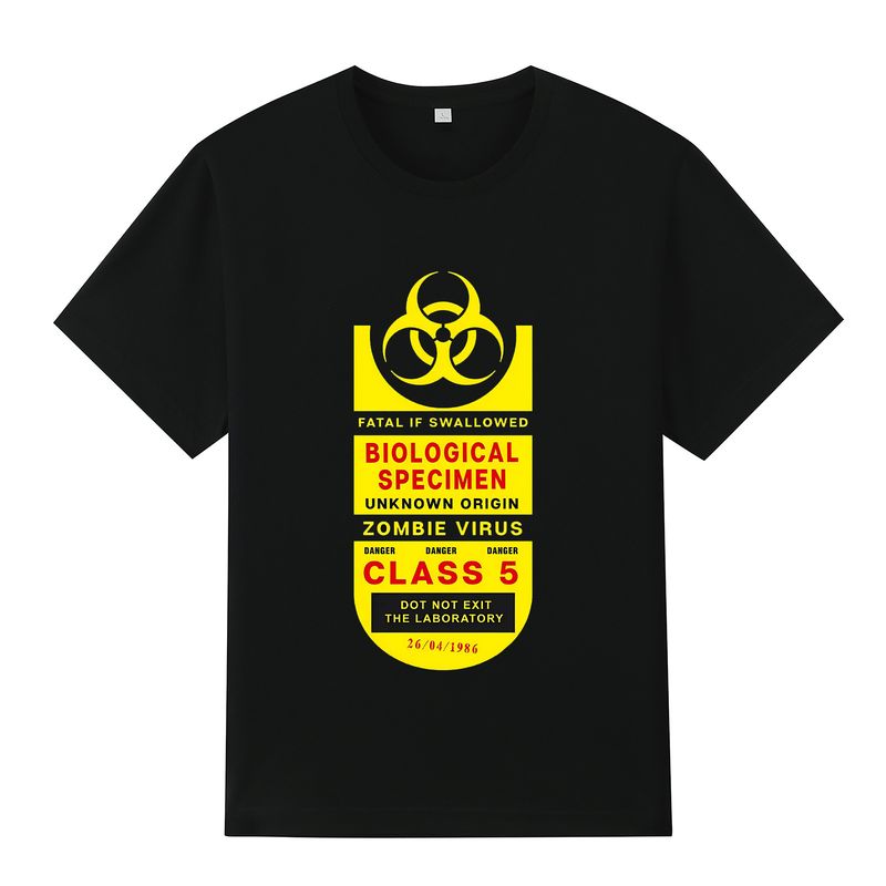 Vêtements pour hommes pollution, radiation nucléaire, eaux usées nucléaires, essais nucléaires, design créatif, col rond imprimé, t-shirt décontracté à manches courtes_voghion.com