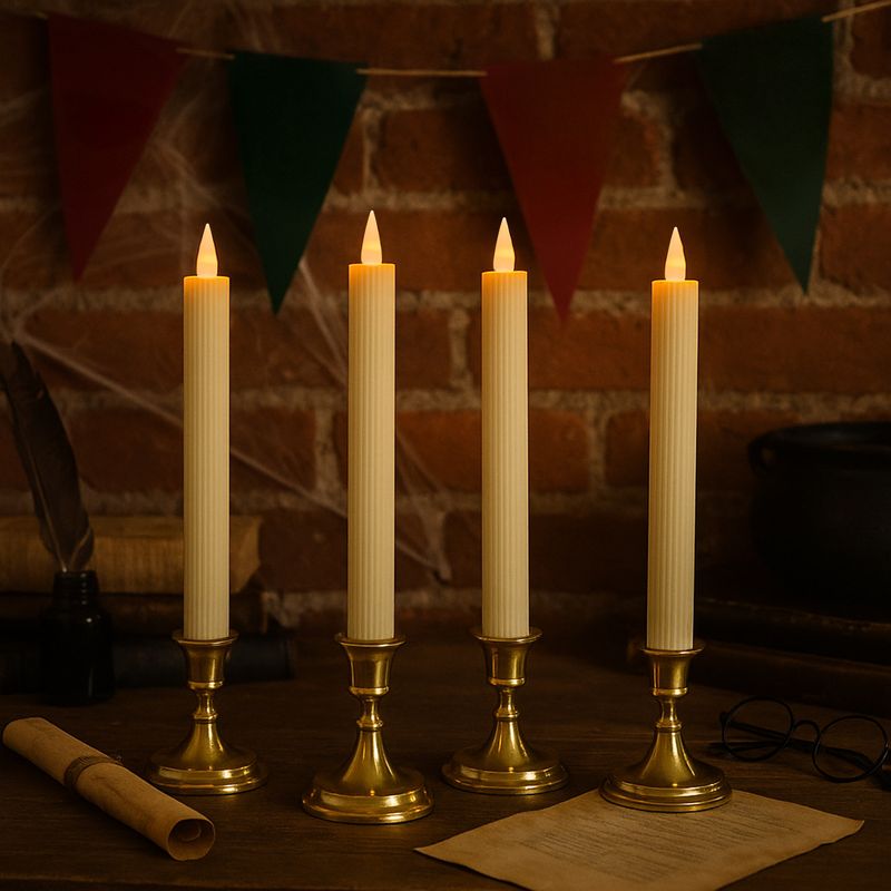 LED Floating Candles With Remote – Magic Wand Halloween Decor, 8 Colors, Timer, Waterproof For Pool/Wedding (Flickering Flame Effect)_voghion.com
