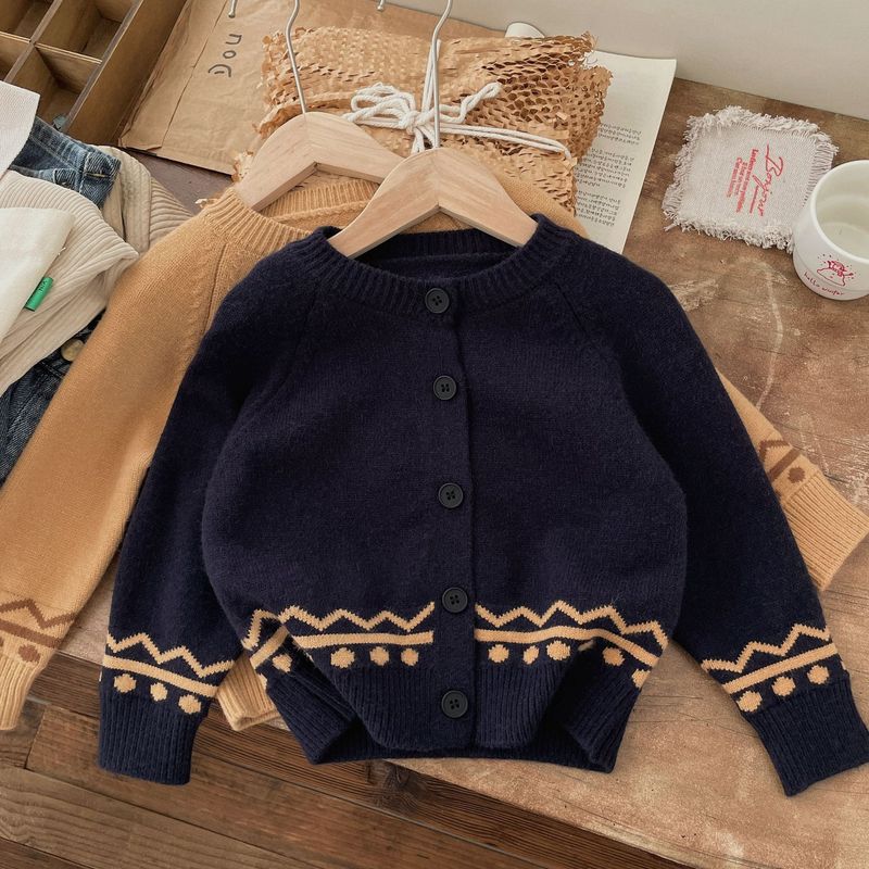 ChildenBoysAutumnCardiganKoreanSplicedLongSleeveKidsBabysBoysSweaterCoatRoundCollarToddlerBoysOpenStitchCoats_voghion.com