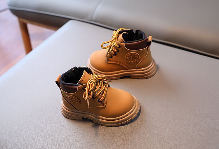 Caviglia in pelle PU per ragazze per ragazzi Bambini Stivali con suola morbida Scarpe da esterno antiscivolo Stivaletti corti per bambini alla moda_voghion.com