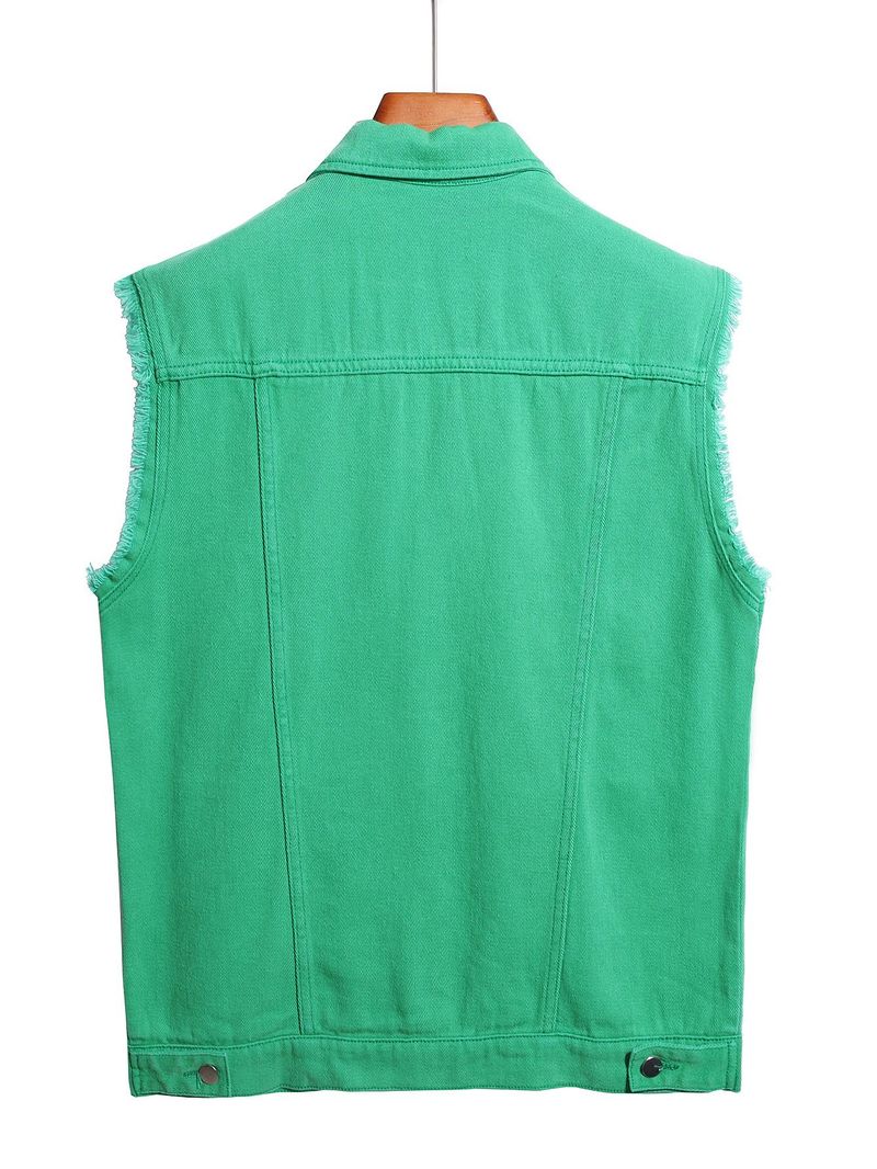 Men's Clothing New Style Trendy Fashion Denim Vest Simple And Versatile Casual Denim Jacket_voghion.com