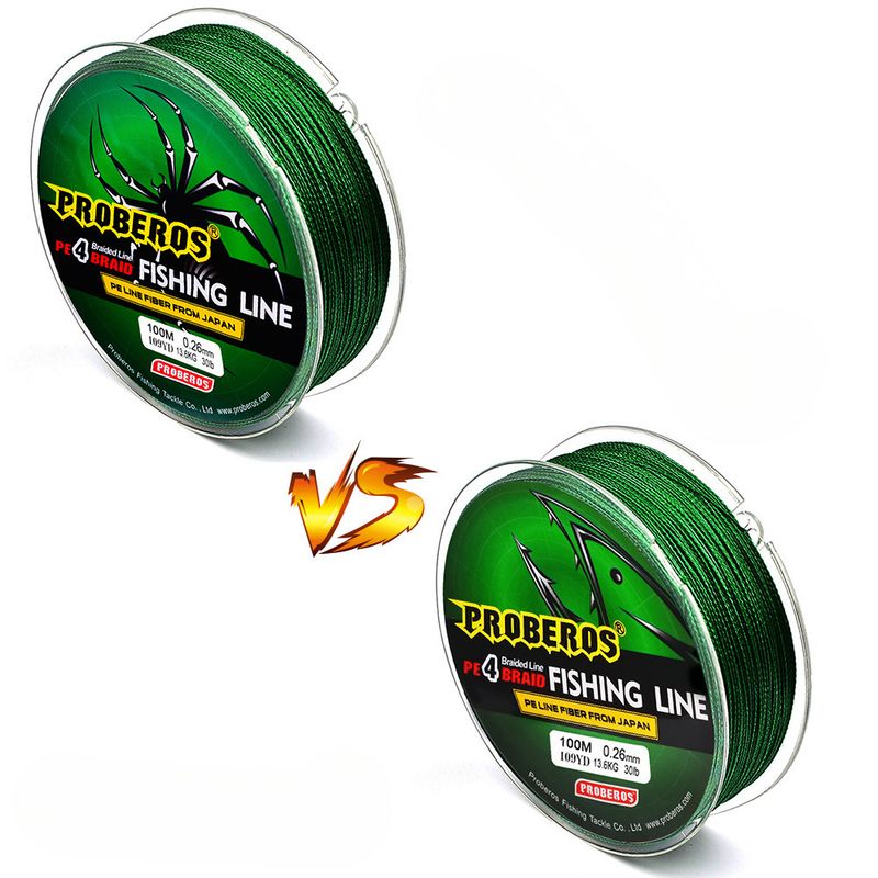4-strand 100m Strong Horse Fishing Yellow/Blue/Red/Grey/Green 5 Colors PE 0.4#-10#Braided Line Green Label_voghion.com