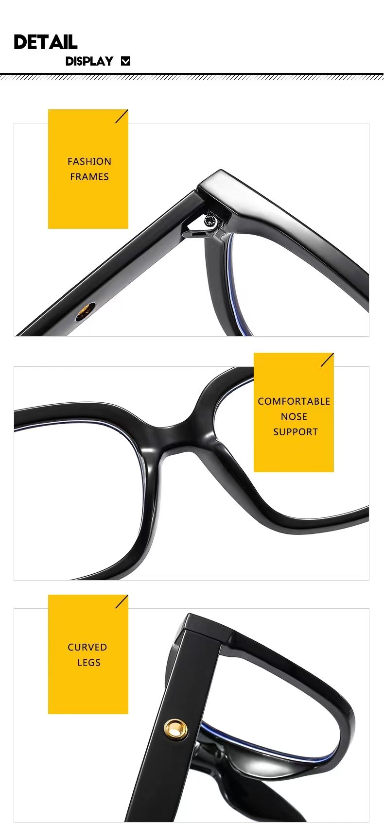 Anti Blue Light Reading Glasses Women Men Large frame Custom Computer Eyeglasses Unisex_voghion.com