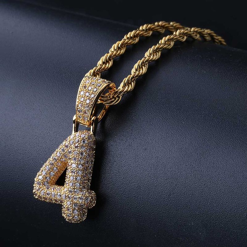 Collana con ciondolo vintage Hip Hop da uomo e da donna con zirconi micro-pavé, catena in rame placcato oro/argento, regolabile da 20 a 32 pollici_voghion.com