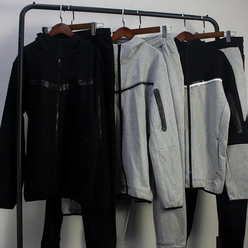 Men's Track Suits Thick Cotton Tech Sweatsuit Jogging Suit Unisex Custom Embroidery Sweatpants And Hoodie Set_voghion.com