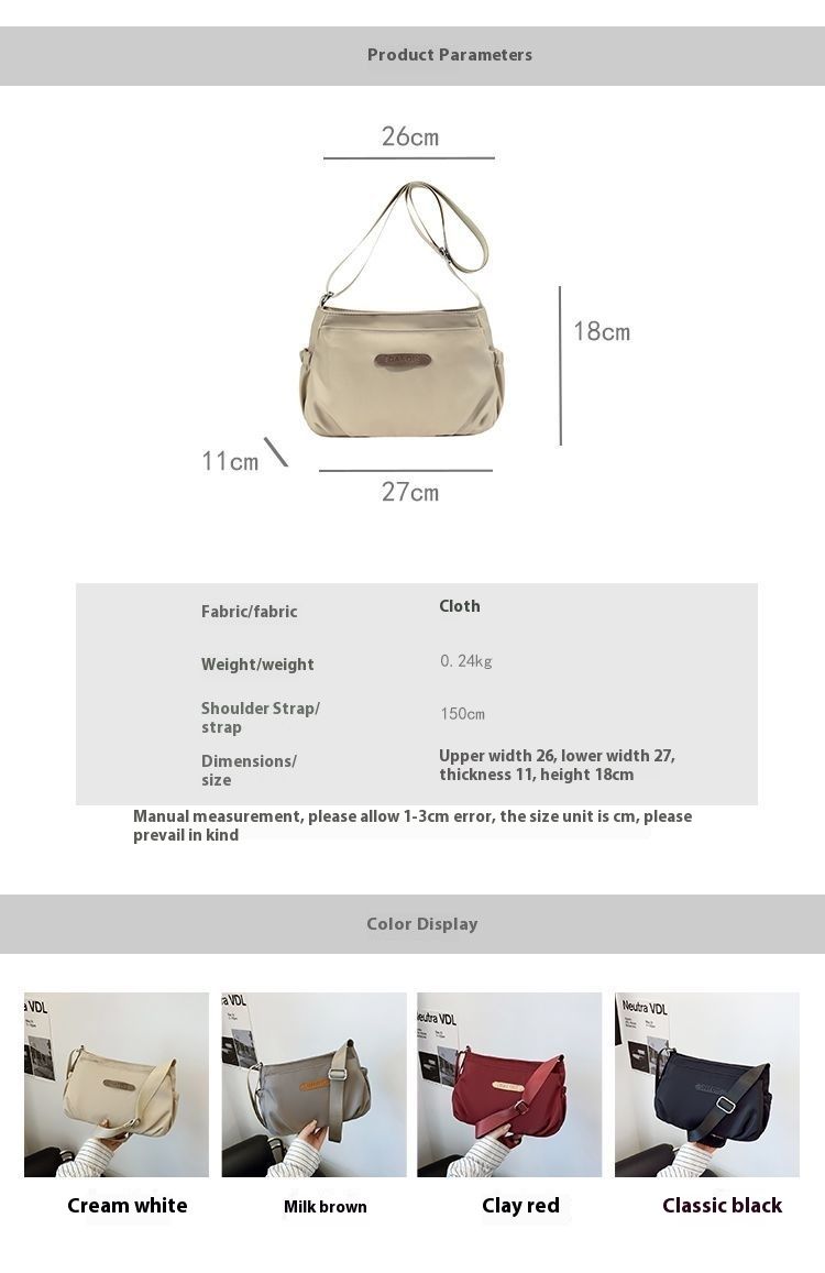 Oxford Cloth For Women, Lightweight Multi-layer Nylon Canvas, Mother's Middle-aged Women's Single Shoulder Crossbody_voghion.com
