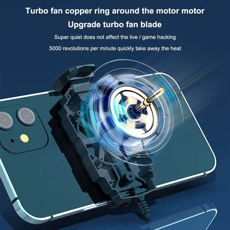 Ventilador de refrigeración por disipación de calor para teléfono móvil con alimentación por USB, clip trasero para juegos, disipador de calor para iPhone, Samsung y Xiaomi_voghion.com