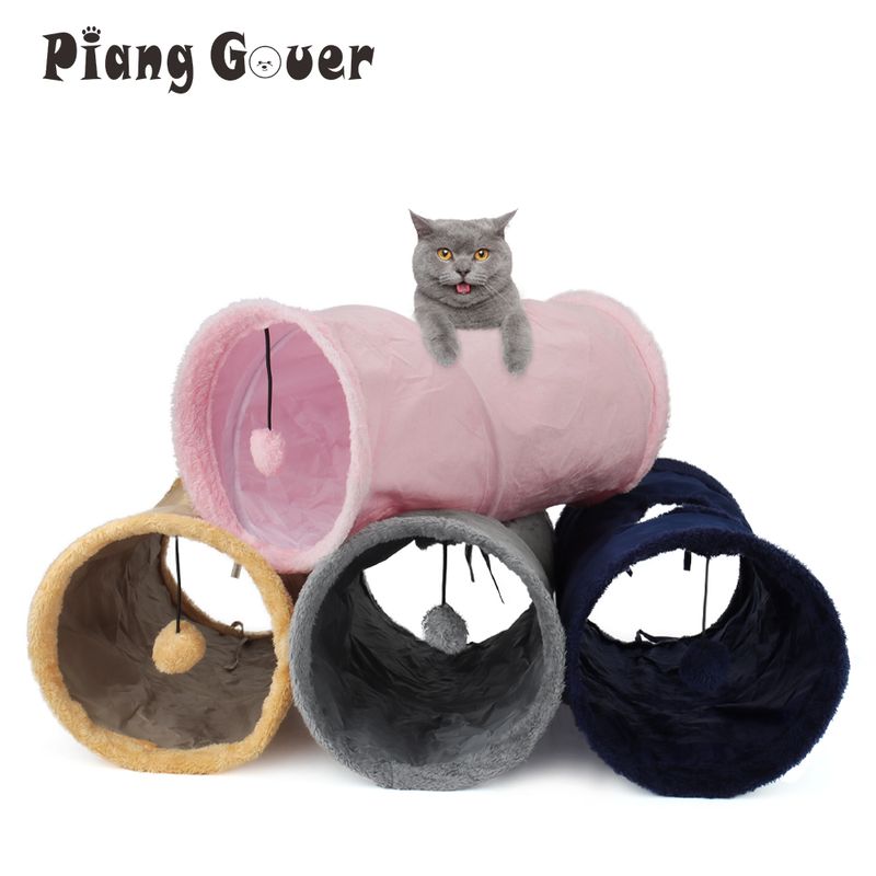 Puppy Pluche Bal Huisdier Speelgoed Tent Tunnel Buis Opvouwbare Opslag Fluwelen Kat Kanaal Boor Emmer_voghion.com