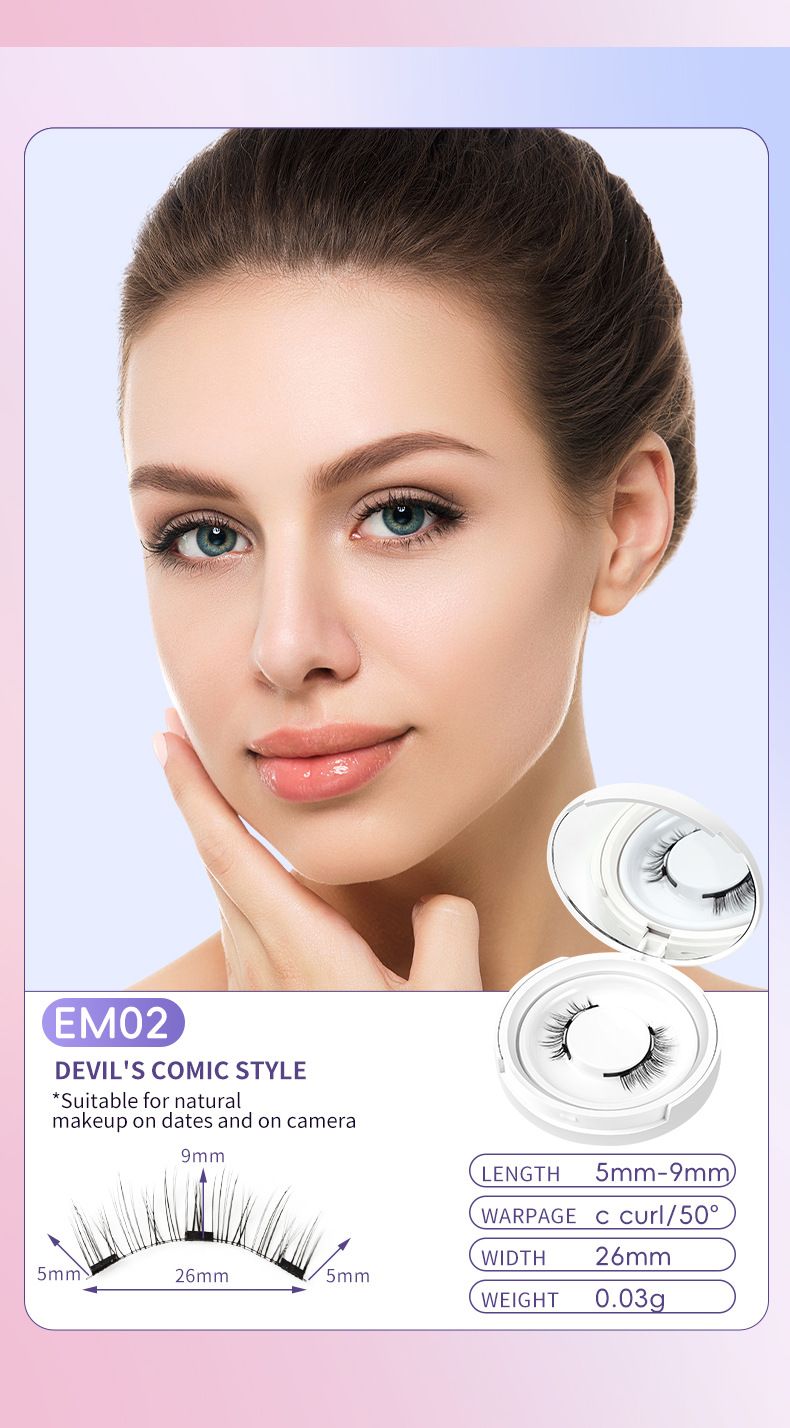 Pestañas postizas magnéticas de estilo natural - Pelo de visón, sin pegamento y reutilizables (fáciles de aplicar, ligeras y cómodas)_voghion.com