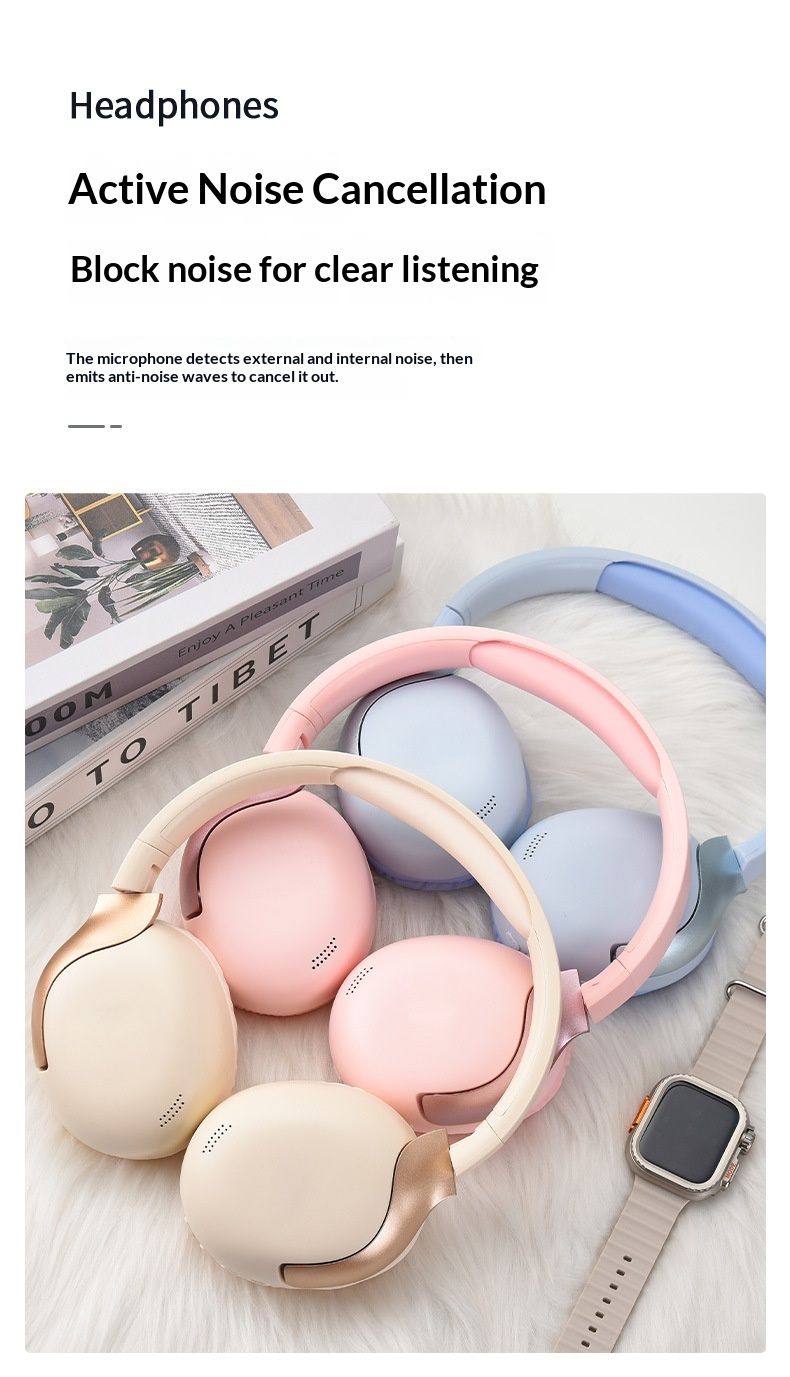 Wireless-Bluetooth Headphones With Magnetic Ear Cushions,Noise Cancelling,Lightweight Comfort For Games&Sports,MultiColors,High Quality,Collapsible_voghion.com