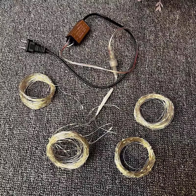 LED-Sternennetzlichter für Hochzeitsdekoration – sechseckiges Drahtgeflecht mit 22 LEDs, warmweiß/weiß/blau, IP55 wasserdicht, CE-zertifiziert (220 V, 10 m Länge)_voghion.com