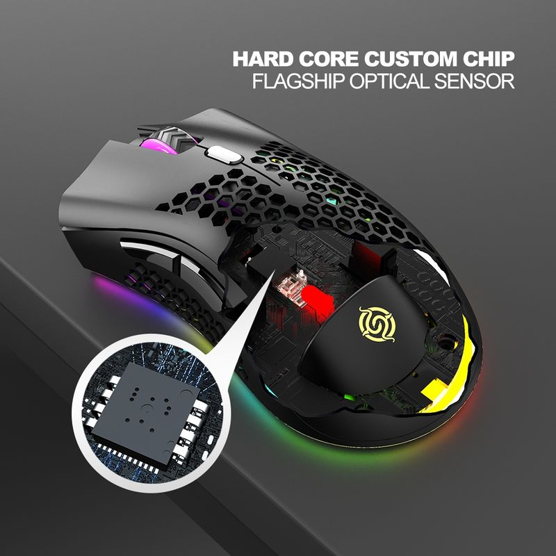 Farfi draadloze USB oplaadbare 1600 DPI RGB-backlight gamingmuis voor pc/laptop_voghion.com