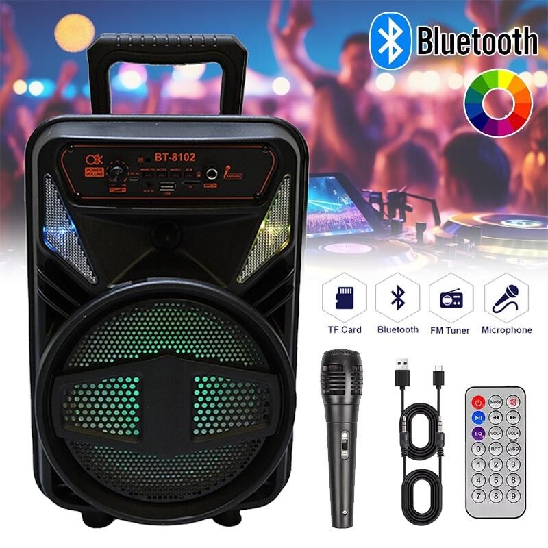 Tragbarer 1000-W-Bluetooth-Party-Lautsprecher mit LED-Beleuchtung und Mikrofon_voghion.com