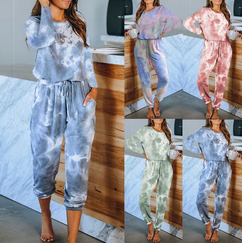 Conjunto de pijama de manga larga para mujer, ropa de casa, moda de verano, 2024_voghion.com