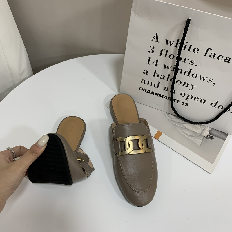 Flat Bottomed Half Slippers New Spring And Summer Outer Wear Sandals Soft Soled Thong Shoes Lazy Mules_voghion.com
