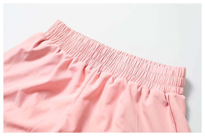 Pantaloncini da yoga a vita alta con fodera integrata, pantaloncini da allenamento traspiranti ad asciugatura rapida per donna, pantaloncini da corsa senza cuciture con design che solleva i glutei_voghion.com