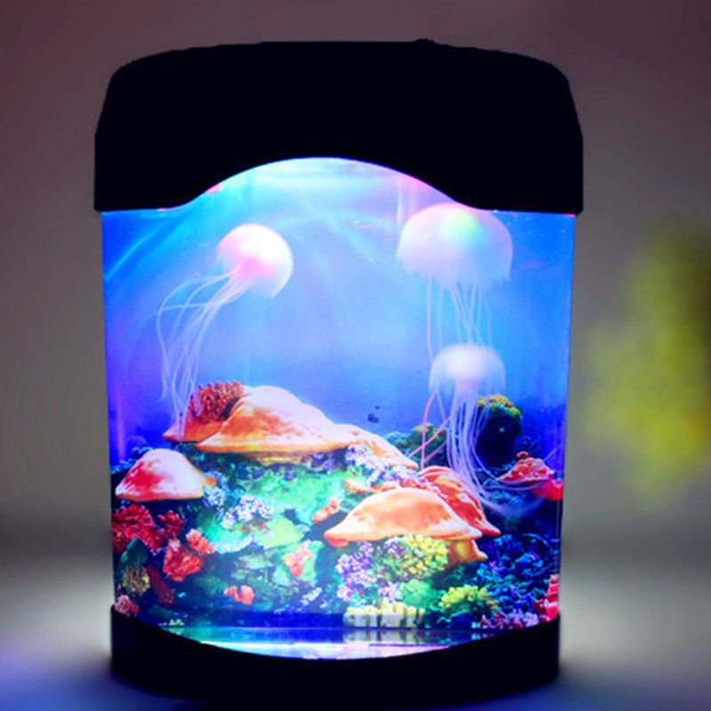 Maneter Tank Light LED Färgglada Akvarium Nattlampor Sängbordslampa Barnlampa Dekorativa Lampor_voghion.com