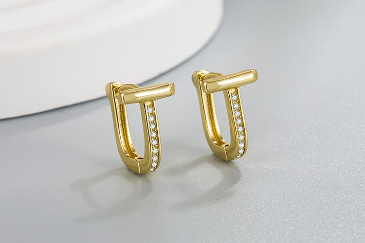 Orecchini temperamento orecchini in oro con diamanti a forma di T_voghion.com