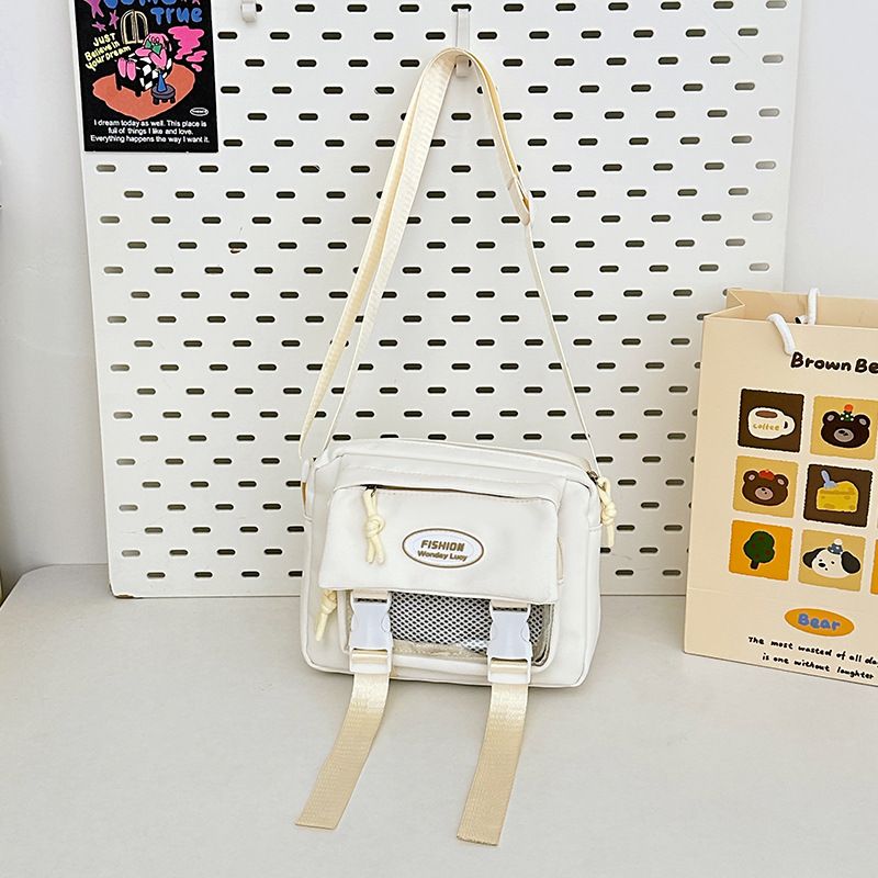 Borsa a tracolla in stile anime, stile college, grande capacità, versatile, piccola, quadrata, per ragazze dolci_voghion.com