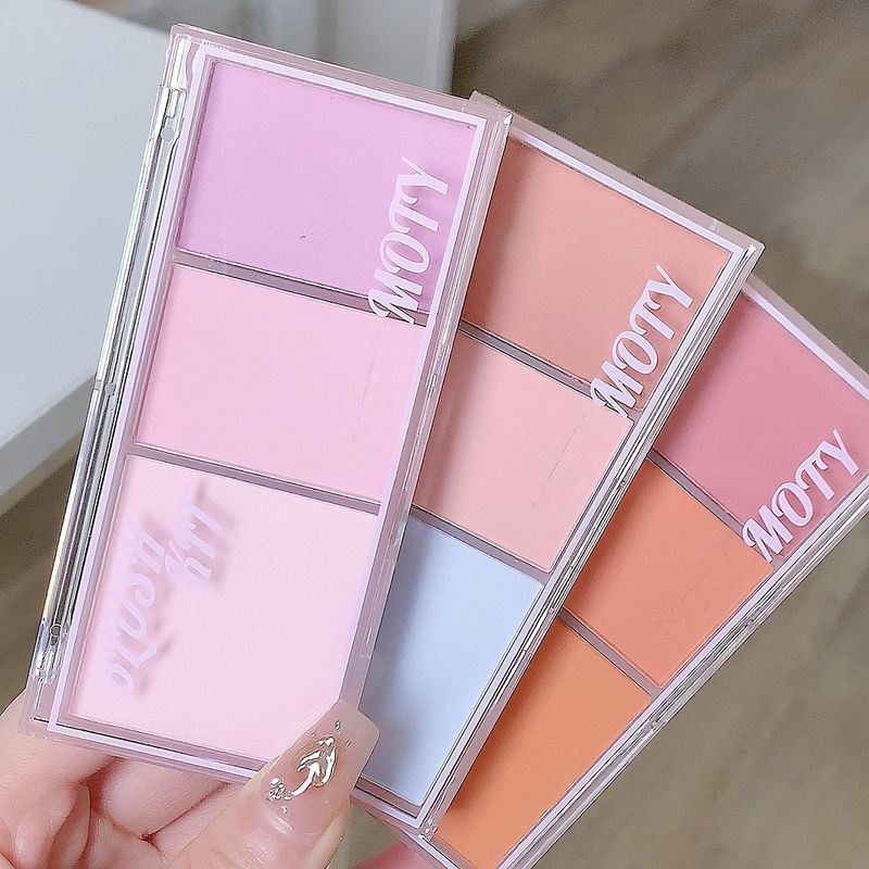 MOTY dreifarbiges Rouge-Püree-Rouge-Puder ist zart und einfach zu handhaben, um die Farbe und Vitalität des Mädchens zu zeigen, tragbar und günstig_voghion.com