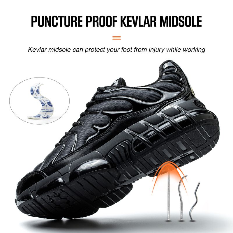 Sicurezza per uomo Stivali da lavoro traspiranti da costruzione Scarpe antiscivolo anti-schiacciamento indistruttibili Scarpe da trekking Sneakers_voghion.com