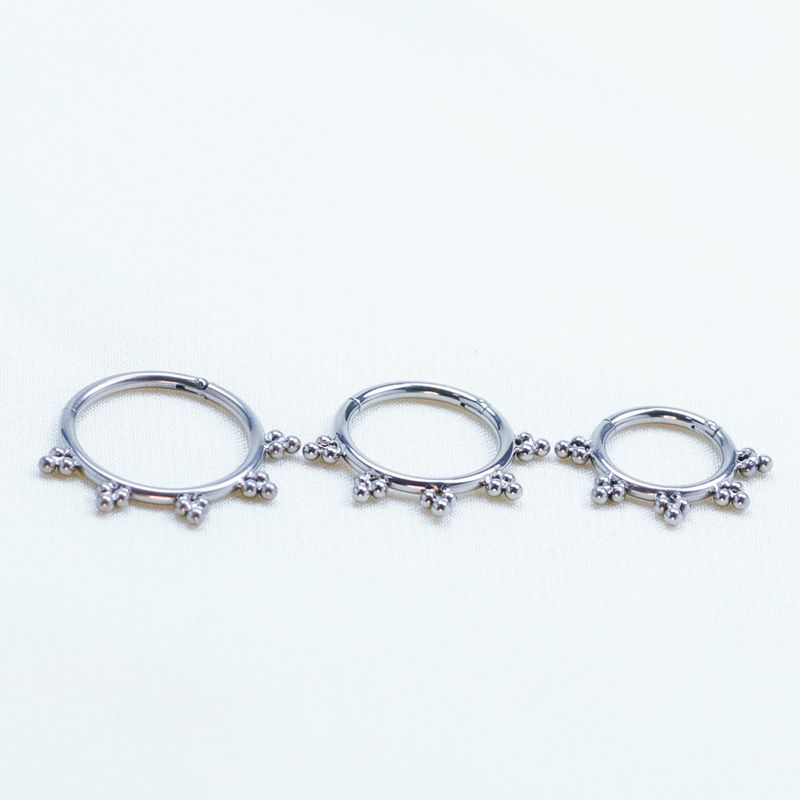 F136 Anello al naso in titanio Elica Cartilagine Clicker Setto Trago piercing Zircone Donna 16G Orecchini Sezione incernierata Gioielli per il corpo_voghion.com