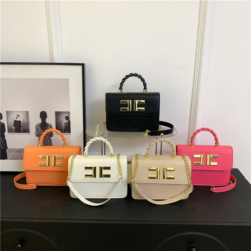 Sac à main rotatif coloré à bandoulière avec chaîne CC pour femme, sac léger_voghion.com