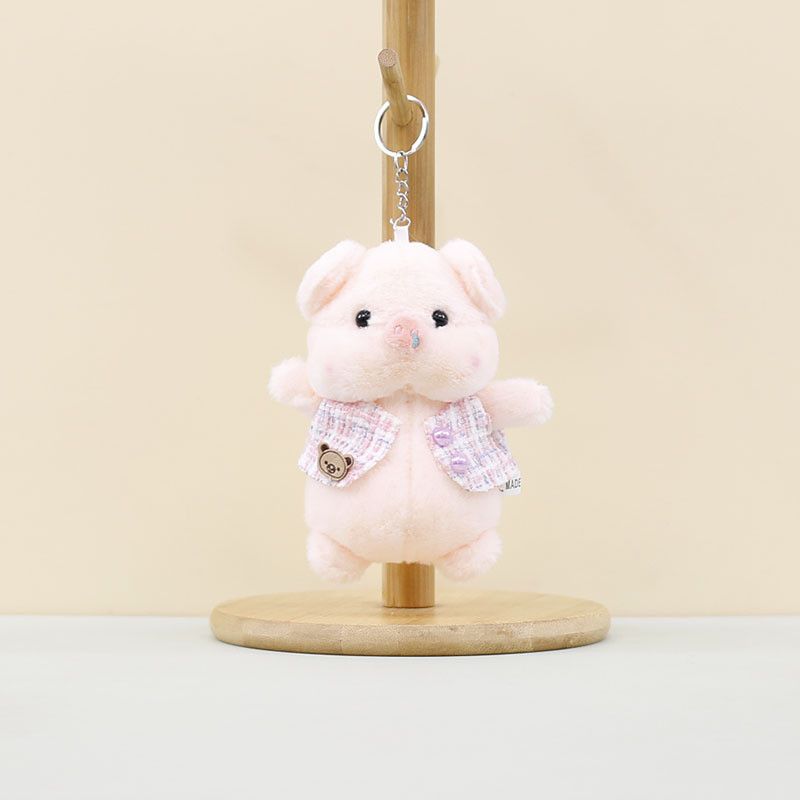 Plush Adorable Keychain Pig Cute Cartoon Piglet Doll Accessory For Bags And Keys_voghion.com