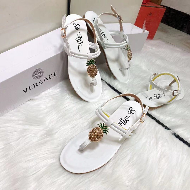 Women's hardware buckle women's slippers Fashion summer sandals_voghion.com