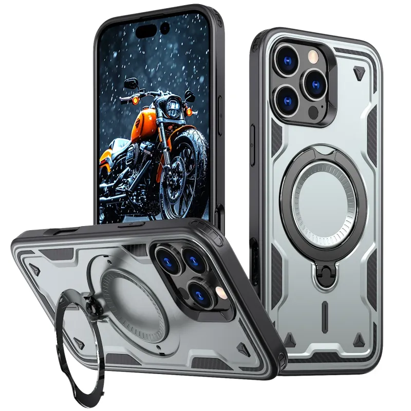 Funda magnética para iPhone 16, 15, Max, 14, Pro, 13, 12, con soporte giratorio y protección._voghion.com