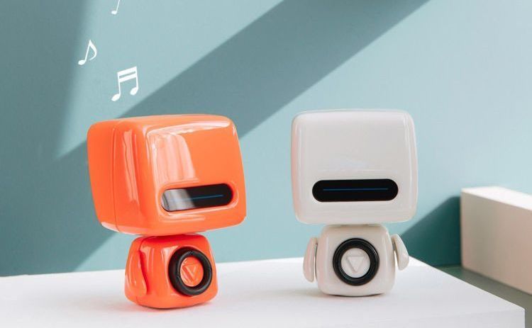 Mini alto-falante sem fio Bluetooth Robot, criativo, portátil, alto volume, bonito, externo, subwoofer_voghion.com