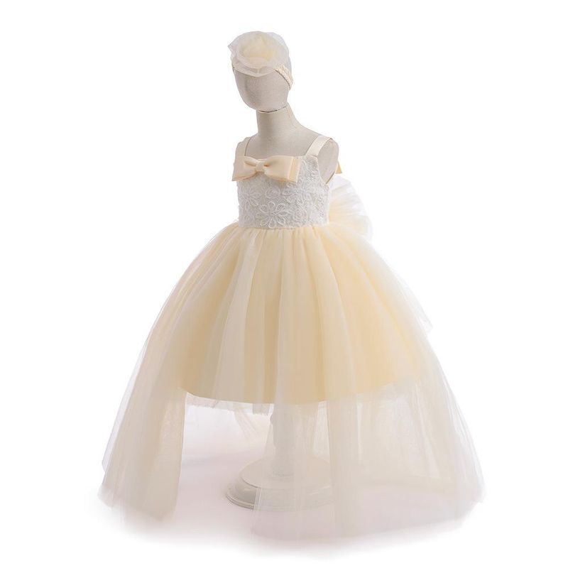 Neues kleines und mittelgroßes Kinderkleid für Kinder, Kindergeburtstagsfeier, flauschiger Smokingrock aus Netzstoff, Prinzessinnenkleid für Hochzeitsblumenmädchen_voghion.com