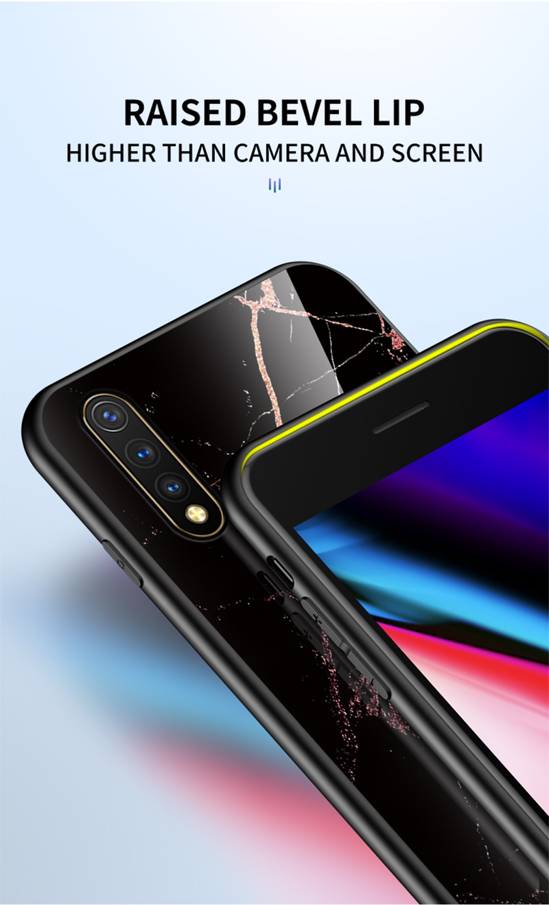 For VIVO Y97 Y93 Y95 Y81 Phone case Luxury Marble Glass Soft Silicone Frame Hard Cover For Y71 Y70S_voghion.com