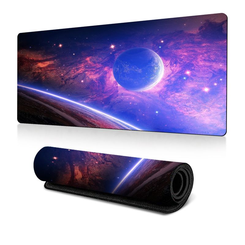 Tappetino per mouse antiscivolo con trasferimento termico, bordo antisporco, oversize, per scrivania da ufficio, con mappa del cielo stellato dell'universo esplosivo_voghion.com